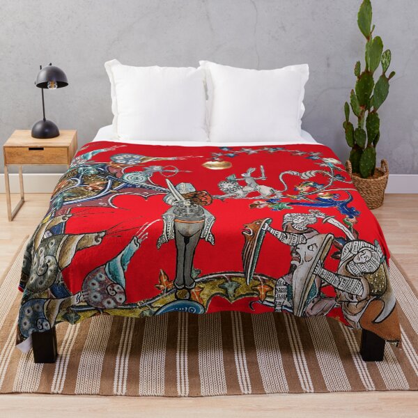 Item preview, WEIRD MEDIEVAL BESTIARY WAR, KNIGHTS AND KILLER RABBITS FIGHTING WITH GIANT SNAILS Royal Red designed and sold by BulganLumini.