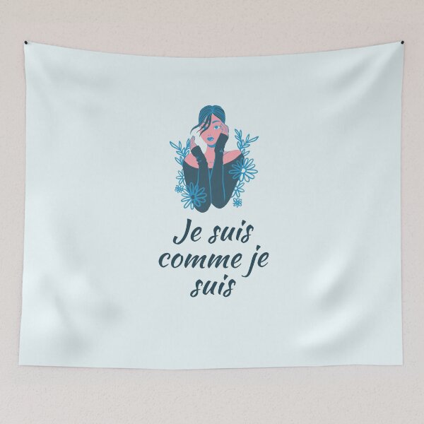 Item preview, I am what I am - popular french quotes theme gifts (in light blue)  designed and sold by RebelliousRosee.