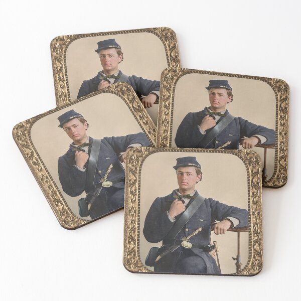 Item preview, Unidentified Union soldier in Union frock coat, with Sheffield knife and cartridge box, ca 1864 designed and sold by Sanna Dullaway.