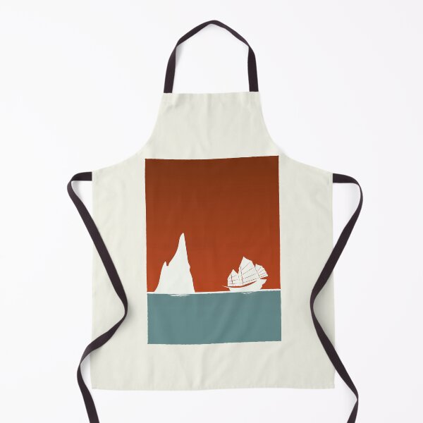 Item preview, Chinese Junk Boat at Sunset - Duotone illustration designed and sold by 4personnen.