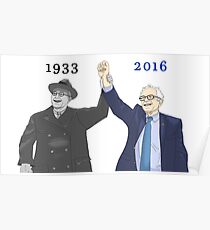 Franklin D. Roosevelt & Bernie Sanders | 1933 2016 Years Poster