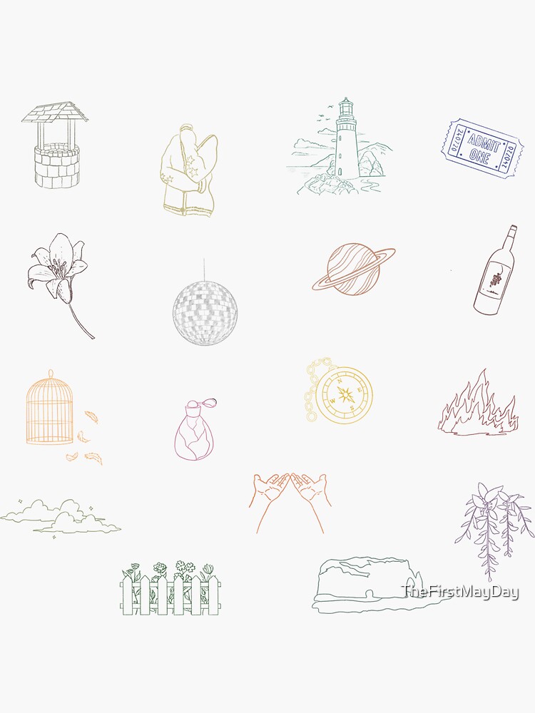 Taylor Swift Evermore Tracks 1-8 Inspired Sticker Pack 