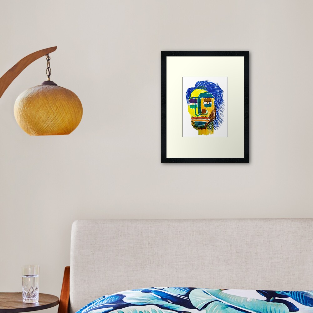 Marker Face Framed Art Print