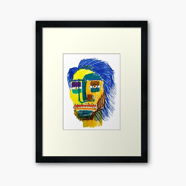 Marker Face Framed Art Print