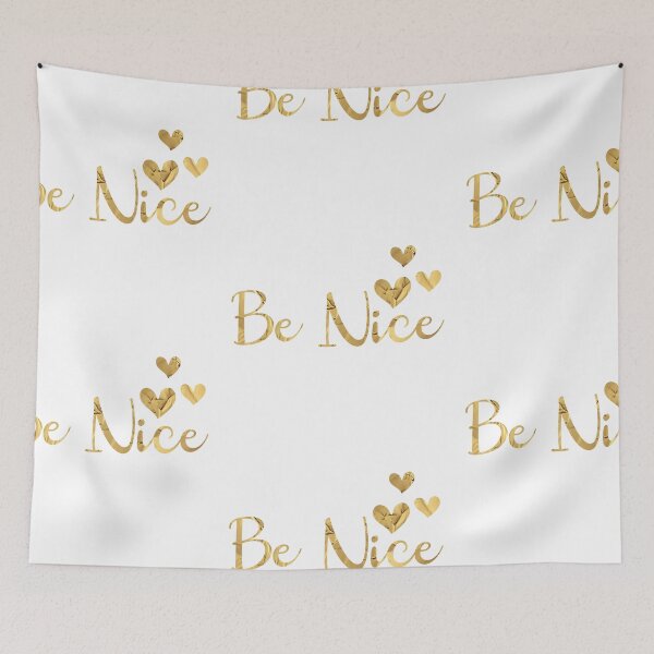 Item preview, Be Nice. Quote. Hand-drawn vintage Gold Foil  lettering. designed and sold by Victoria Riabov.