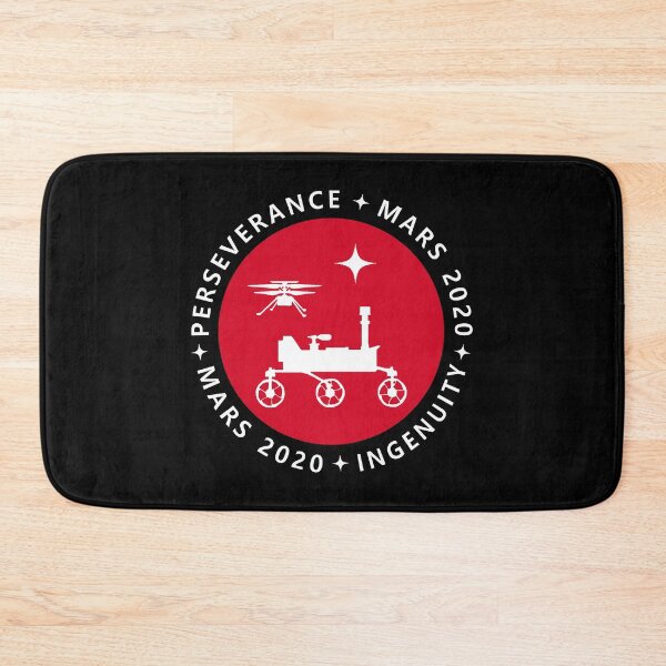 Item preview, Mars 2020 Perseverance & Ingenuity logo orbit NASA (white) designed and sold by SolidEarthArt.