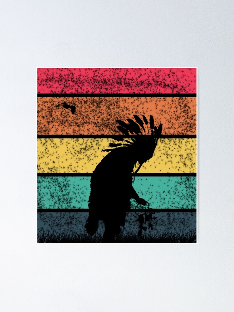 Powwow Der Amerikanischen Ureinwohner Vintage Poster Von Yourmix Shop Redbubble