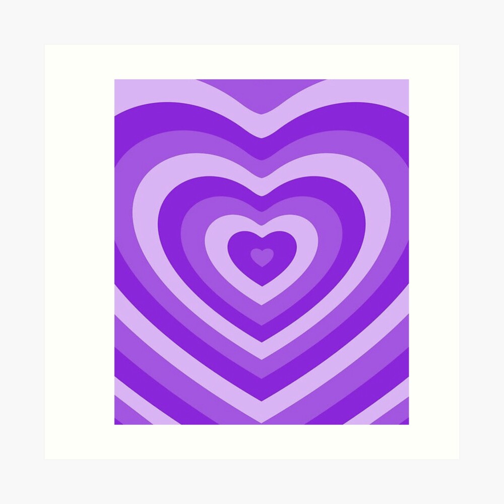 Dark Purple Powerpuff Heart Y2K Aesthetic Pattern Poster for Sale by  cieloarts