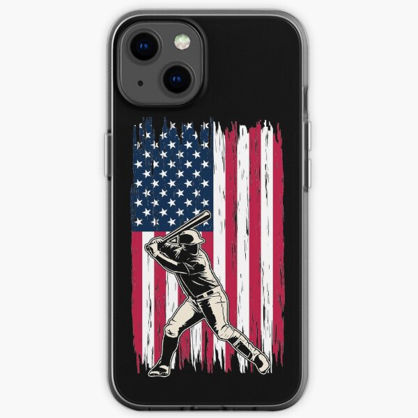 USA Baseball Flag - Funny American Vintage logo iPhone Soft Case