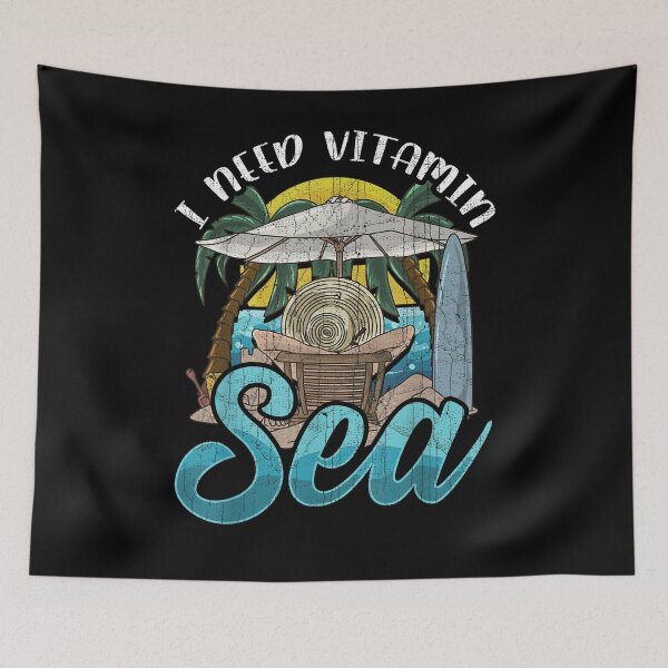 Item preview, Vintage I Need Vitamin Sea Beach Vacation Ocean Love Graphic  designed and sold by aguilaro.
