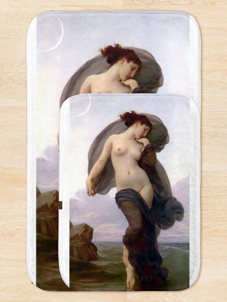 Alternate view of Evening Mood painting by William-Adolphe Bouguereau Bath Mat
