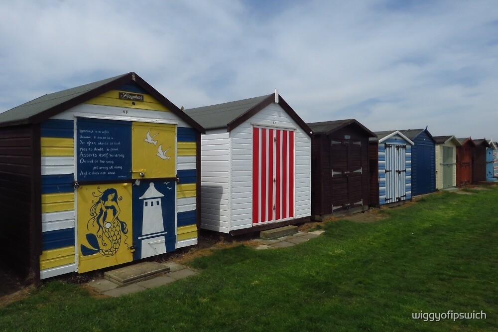 "Beach Huts, Dovercourt" by wiggyofipswich Redbubble