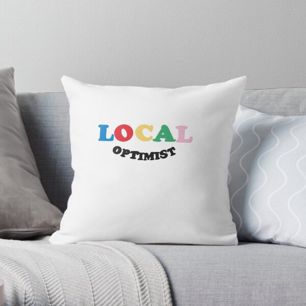 Multi color local optimist Throw Pillow
