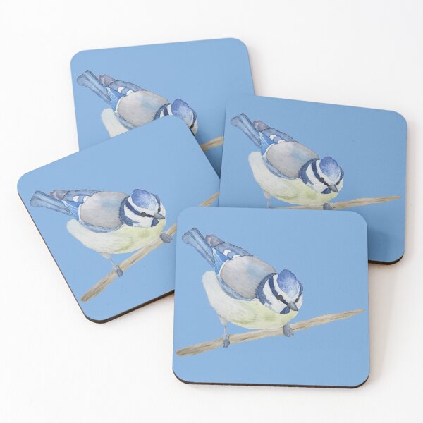 Item preview, Watercolor Blue Tit Bird on a stick designed and sold by Meagan Stratton.
