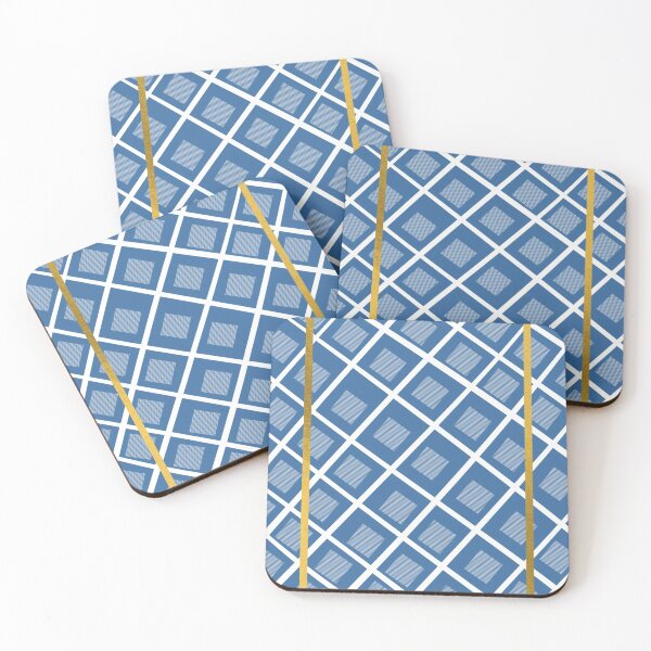 Item preview, Gold accent blue white chequer/checker pattern designed and sold by g v.