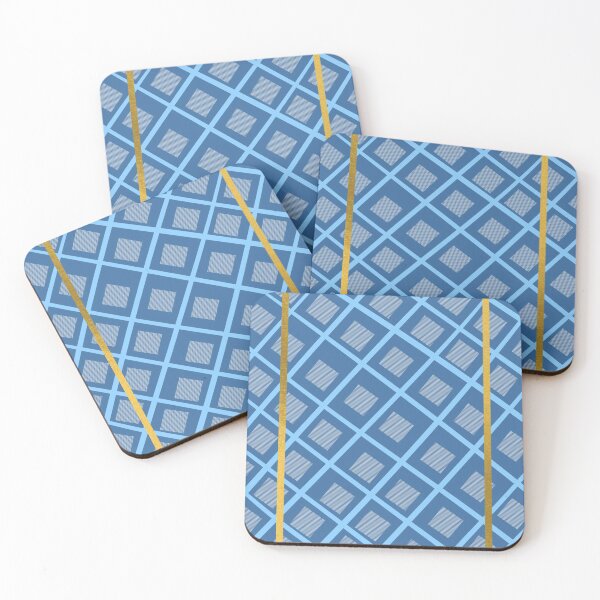 Item preview, gold accent blue on blue chequer/checker pattern designed and sold by g v.