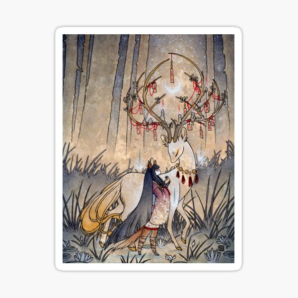 Le souhait - TeaKitsune Fox Yokai Sticker
