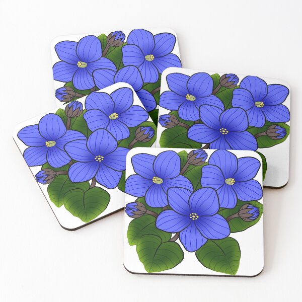 Item preview, Blue African Violets in White designed and sold by leashonlife.