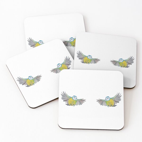Item preview, Tits! Blue tits that is! Watercolour garden bird painting designed and sold by rosiebeeston.