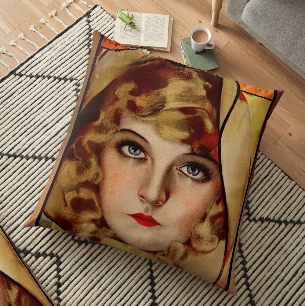 Lillian Gish, Photoplay Magazine, December 1921 by Rolf Armstrong - Glamourous First Lady Of American Cinema 3 Lillian Gish, Photoplay Magazine, December 1921 by Rolf Armstrong Pin-Up Girl Vintage Art Floor Pillow