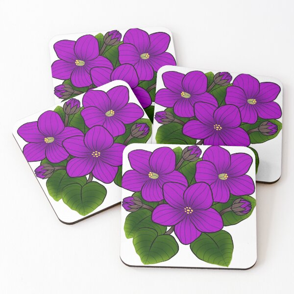 Item preview, Purple African Violets in White designed and sold by leashonlife.