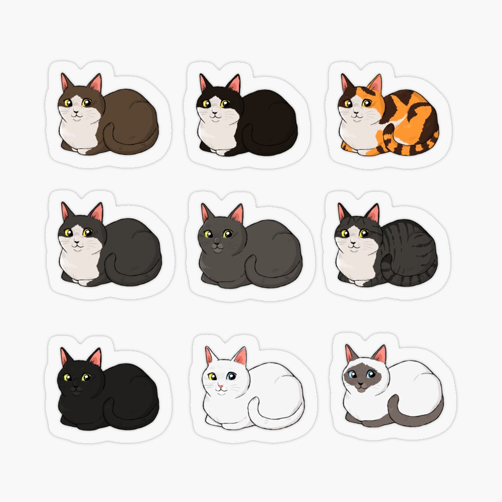 Black Loaf Cat Sticker – moon sheep co.