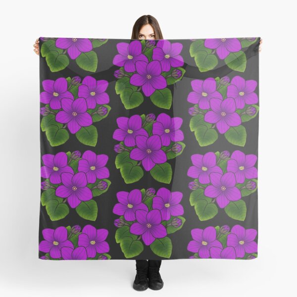 Aperçu de l'œuvre Violettes africaines violettes en noir créée et vendue par leashonlife.