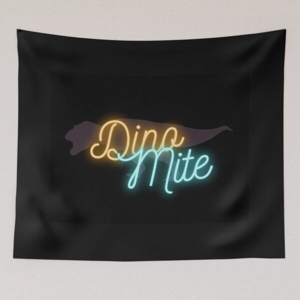 Item preview, Dino mite neon sign with t rex silhouette  designed and sold by Badmoviesrus.