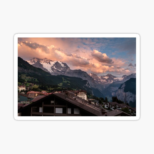 Item preview, Jungfrau and Lauterbrunnen valley sunset designed and sold by svanaerschot.
