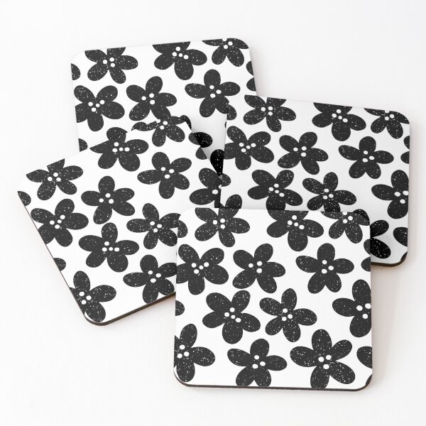 Item preview, Black Flower Blossoms on a white Background designed and sold by GemsAnatomy.