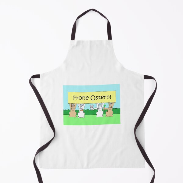 Item preview, German Happy Easter Frohe Ostern Cartoon Bunnies designed and sold by KateTaylor.