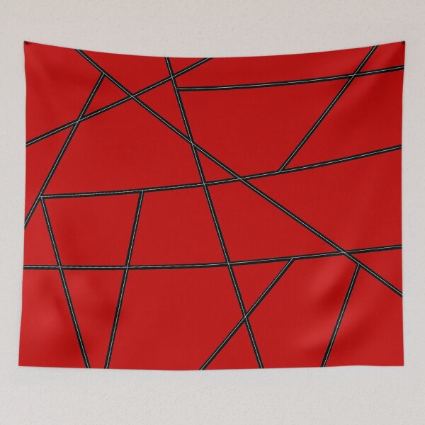 Item preview, Black Abstract Lines Red Pattern designed and sold by Gevover.