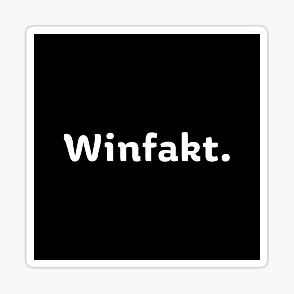 The Winfakt logo in white Sticker