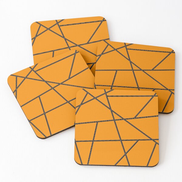 Item preview, Black Abstract Lines Orange Pattern designed and sold by Gevover.