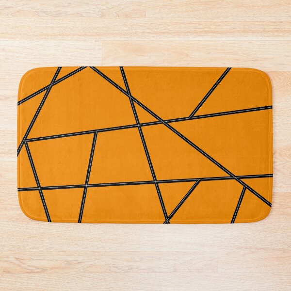 Item preview, Black Abstract Lines Orange Pattern designed and sold by Gevover.