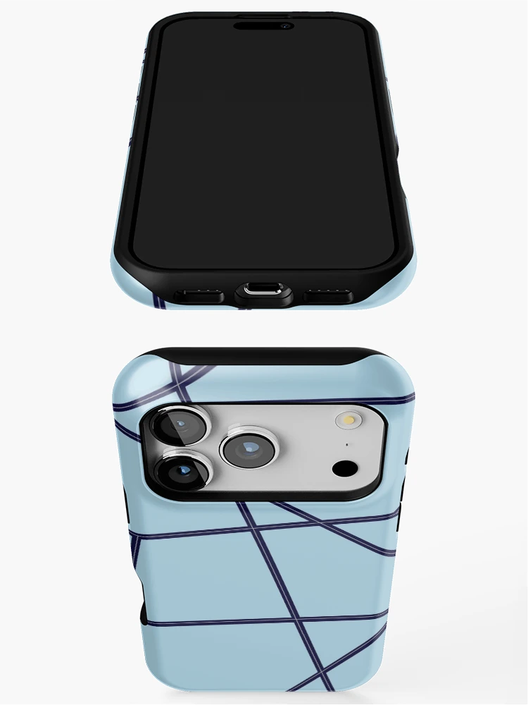 Thumbnail 3 of 4, iPhone Case, Blue Abstract Lines Pattern designed and sold by Gevover.