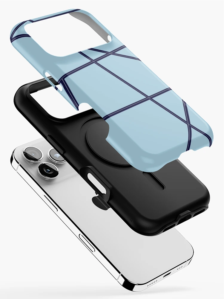 Thumbnail 2 of 4, iPhone Case, Blue Abstract Lines Pattern designed and sold by Gevover.
