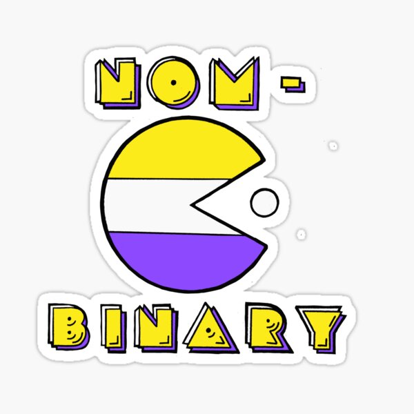 Nom-Nom-Binary Pride LGBTQIA Non-Binary  Sticker