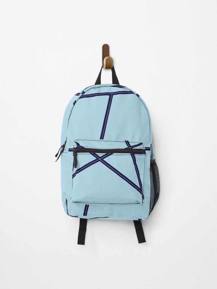 Thumbnail 1 of 3, Backpack, Blue Abstract Lines Pattern designed and sold by Gevovs.