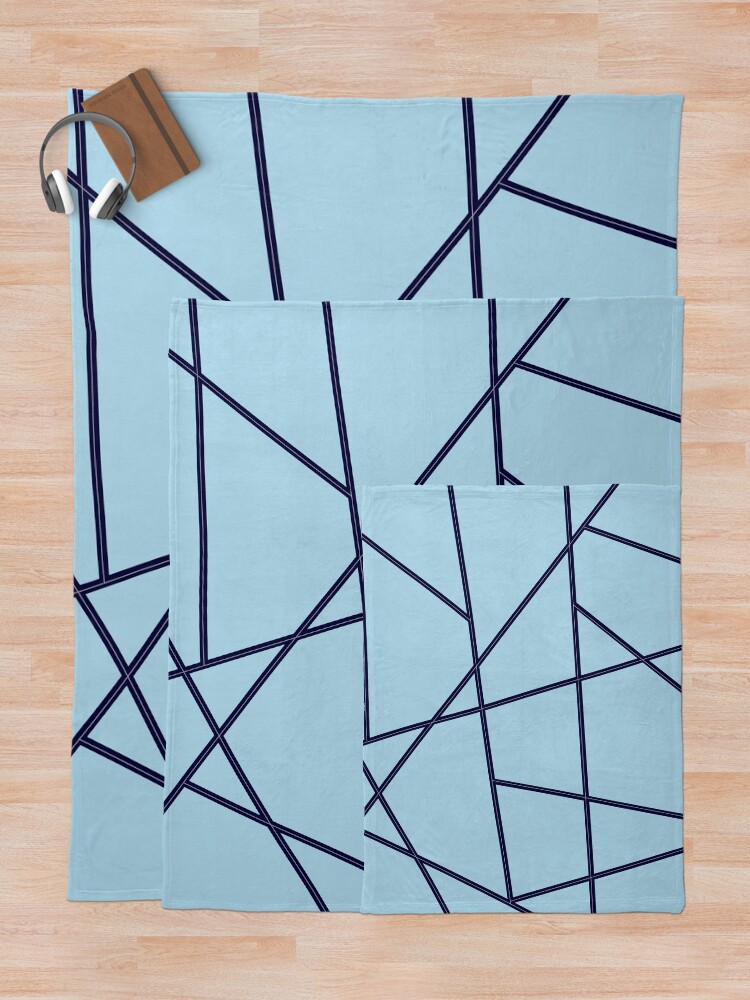 Thumbnail 5 of 6, Throw Blanket, Blue Abstract Lines Pattern designed and sold by Gevovs.