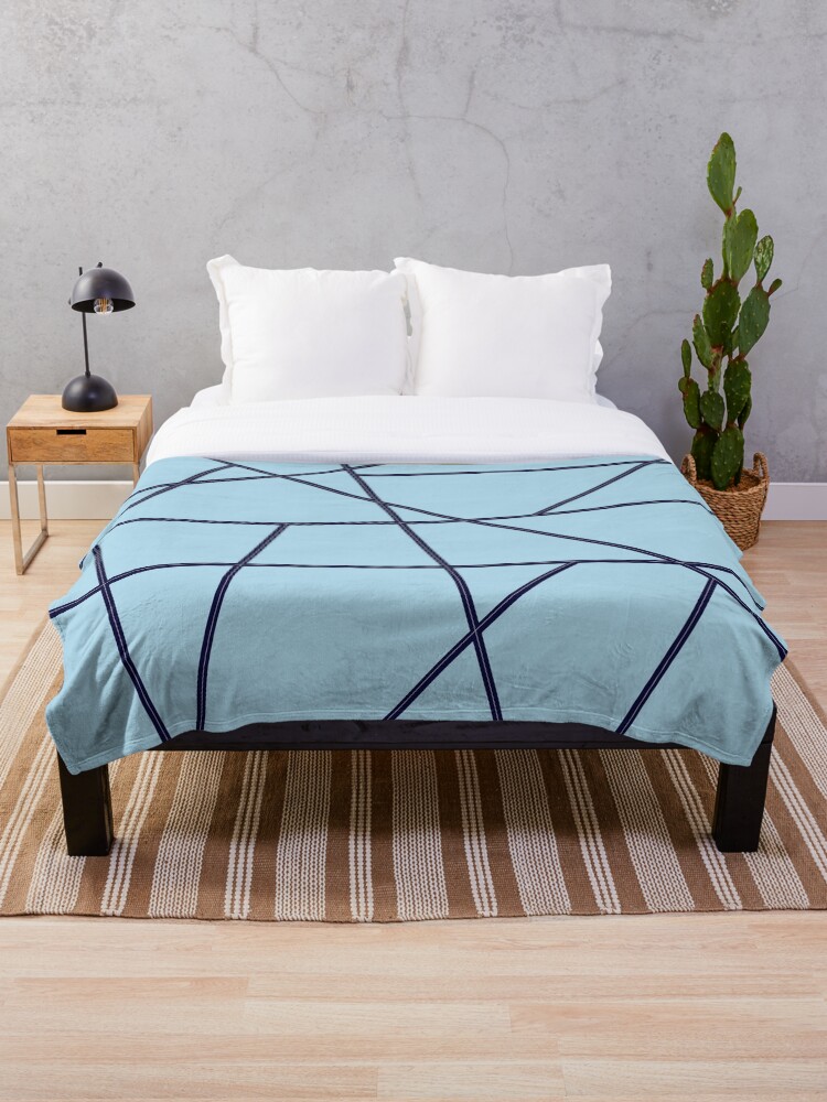 Thumbnail 1 of 6, Throw Blanket, Blue Abstract Lines Pattern designed and sold by Gevovs.