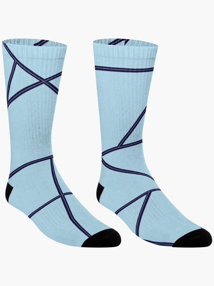 Thumbnail 3 of 5, Socks, Blue Abstract Lines Pattern designed and sold by Gevover.