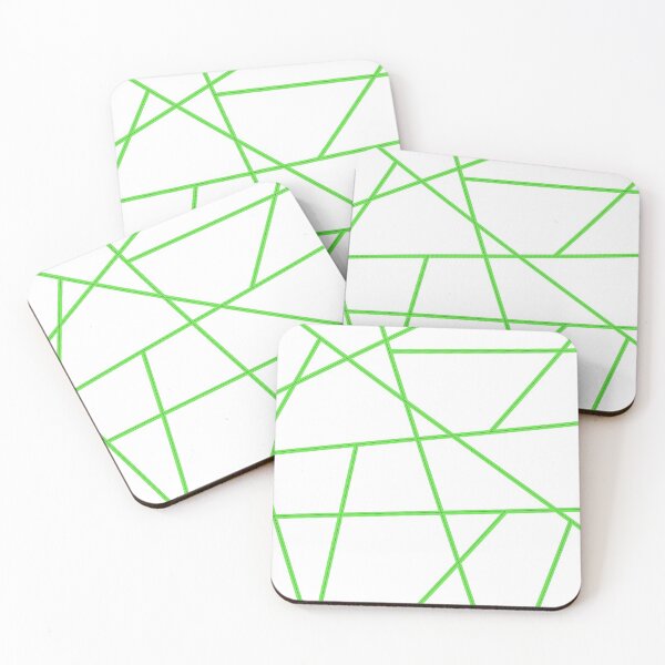 Item preview, Green Abstract Lines White Pattern designed and sold by Gevover.