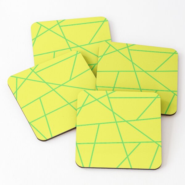 Item preview, Green Abstract Lines Yellow Pattern designed and sold by Gevover.