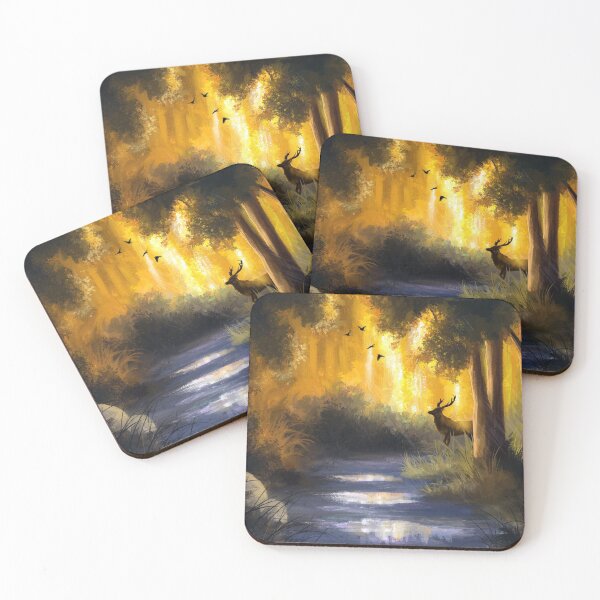 Item preview, Elk Country Vivid Forest Impressionistic Painting  designed and sold by TNArtist.