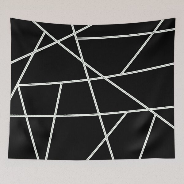Item preview, White Abstract Lines Black Pattern designed and sold by Gevover.