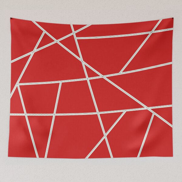 Item preview, White Abstract Lines Red Pattern designed and sold by Gevover.
