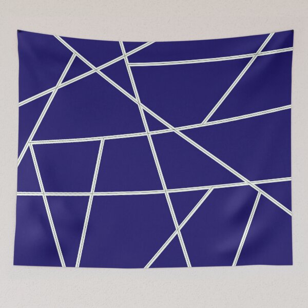 Item preview, White Abstract Lines Blue Pattern designed and sold by Gevover.