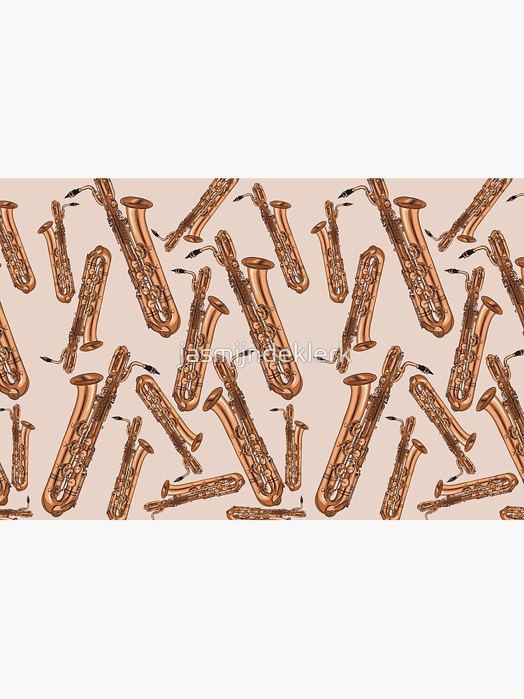 Baritone Saxophone Pattern Pink by jasmijndeklerk