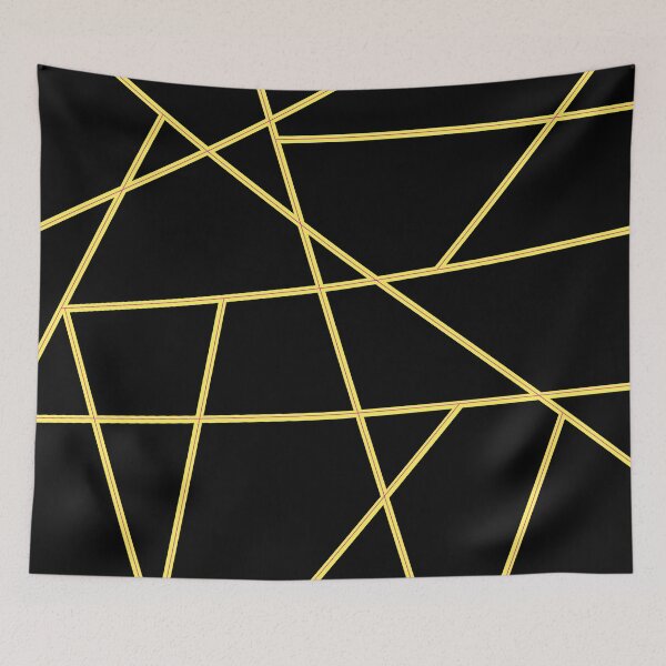 Item preview, Yellow Abstract Lines Black Pattern designed and sold by Gevover.